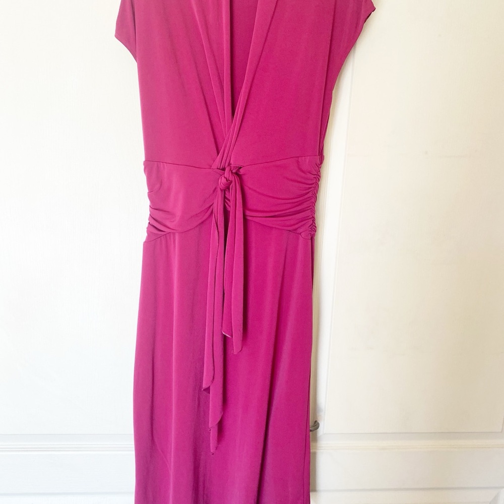 Max and Cleo Red Knot Front Faux Wrap Midi Dress - Size Medium - Picture 3 of 6